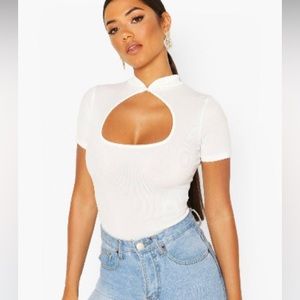 LEAVES TODAY-MAKE OFFER: Boohoo Oriental Ribbed Bodysuit